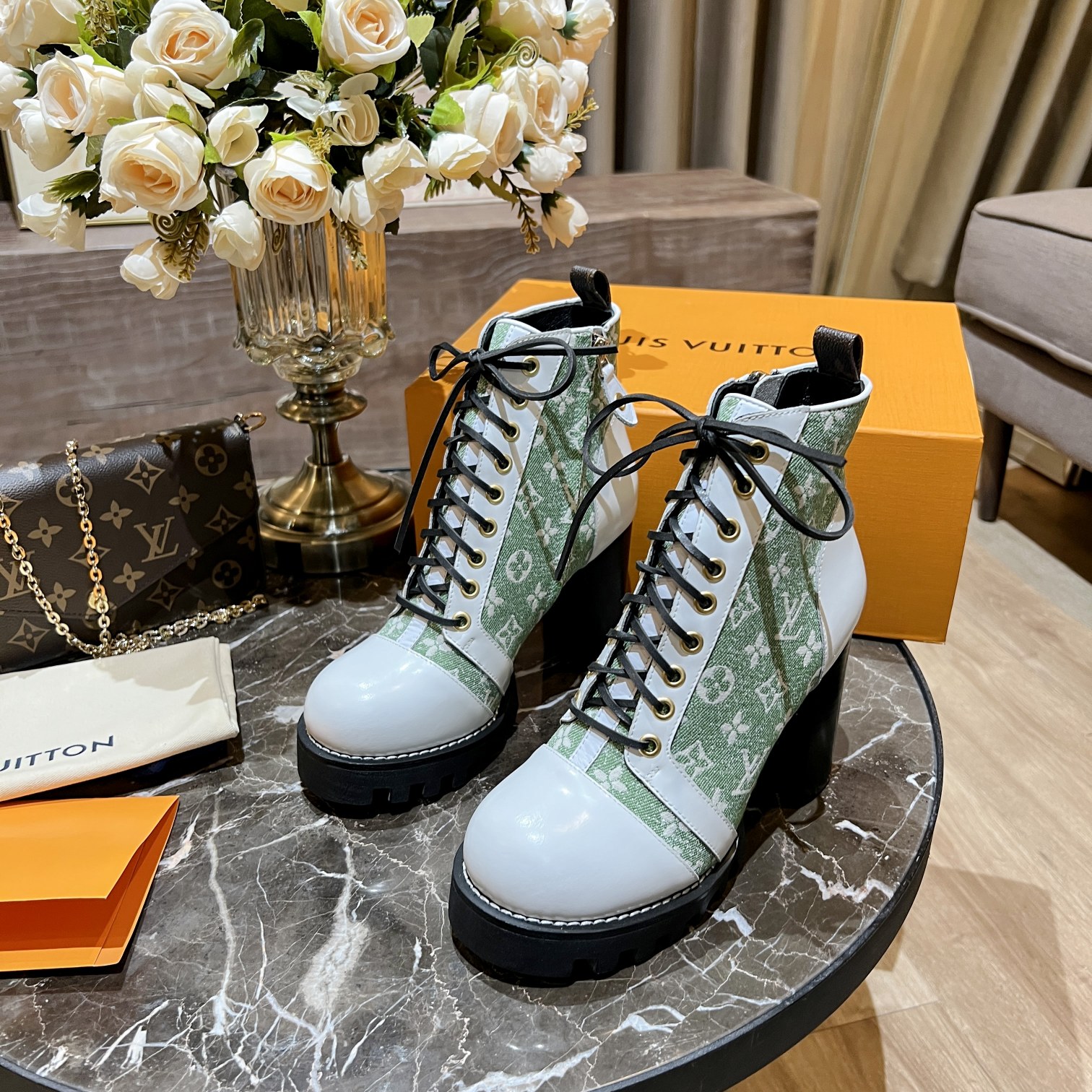 Louis Vuitton Women’s Star Trail Ankle Boot Green For Women LV
