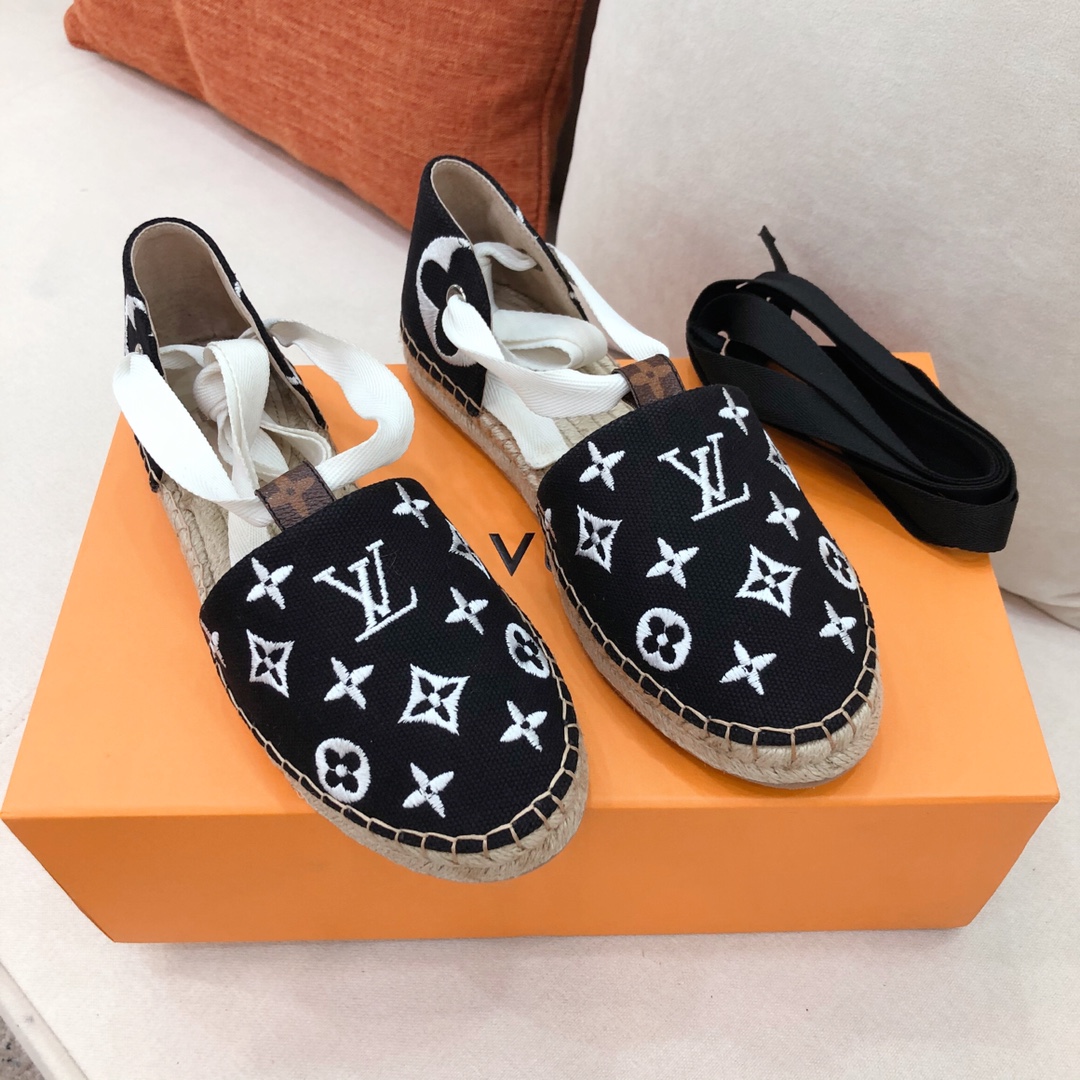 Louis Vuitton Women’s Starboard Flat Espadrille Black For Women LV