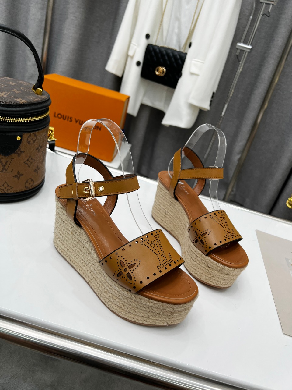 Louis Vuitton Women’s Starboard Wedge Sandal Brown For Women LV 1A9PLN