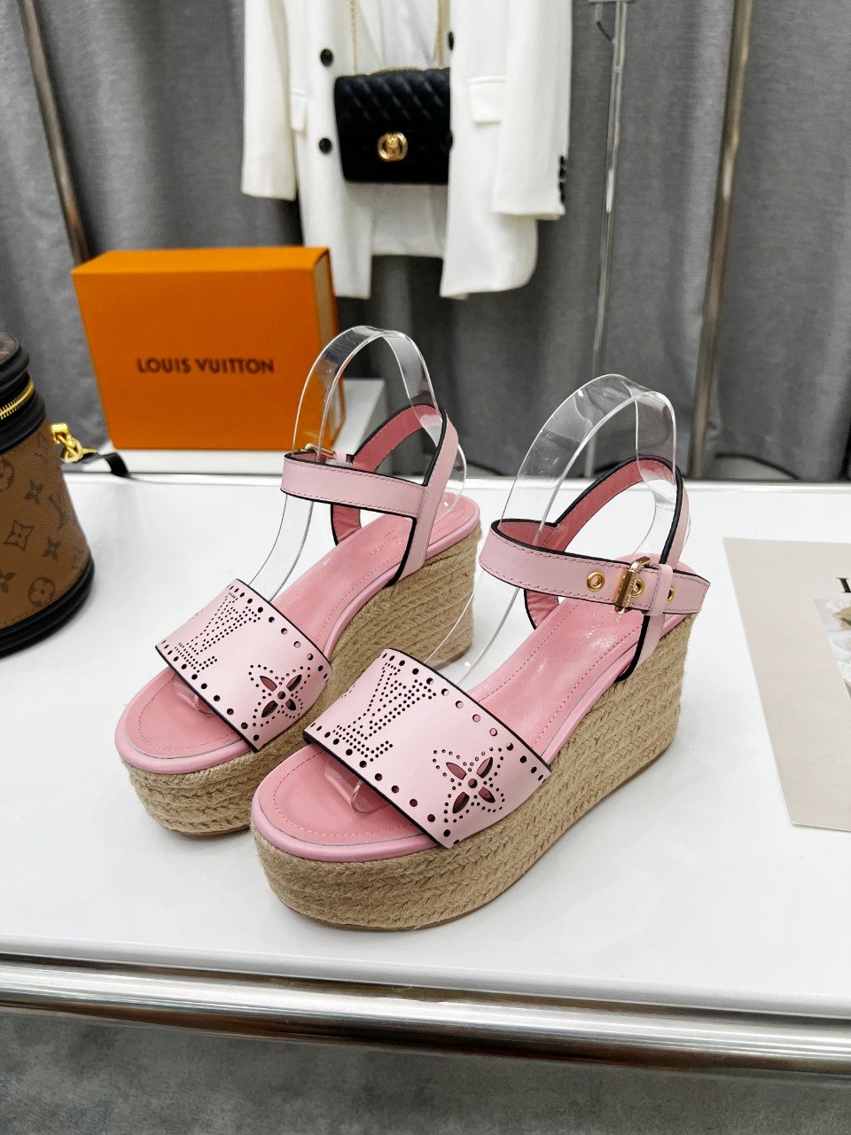 Louis Vuitton Women’s Starboard Wedge Sandal Pink For Women LV