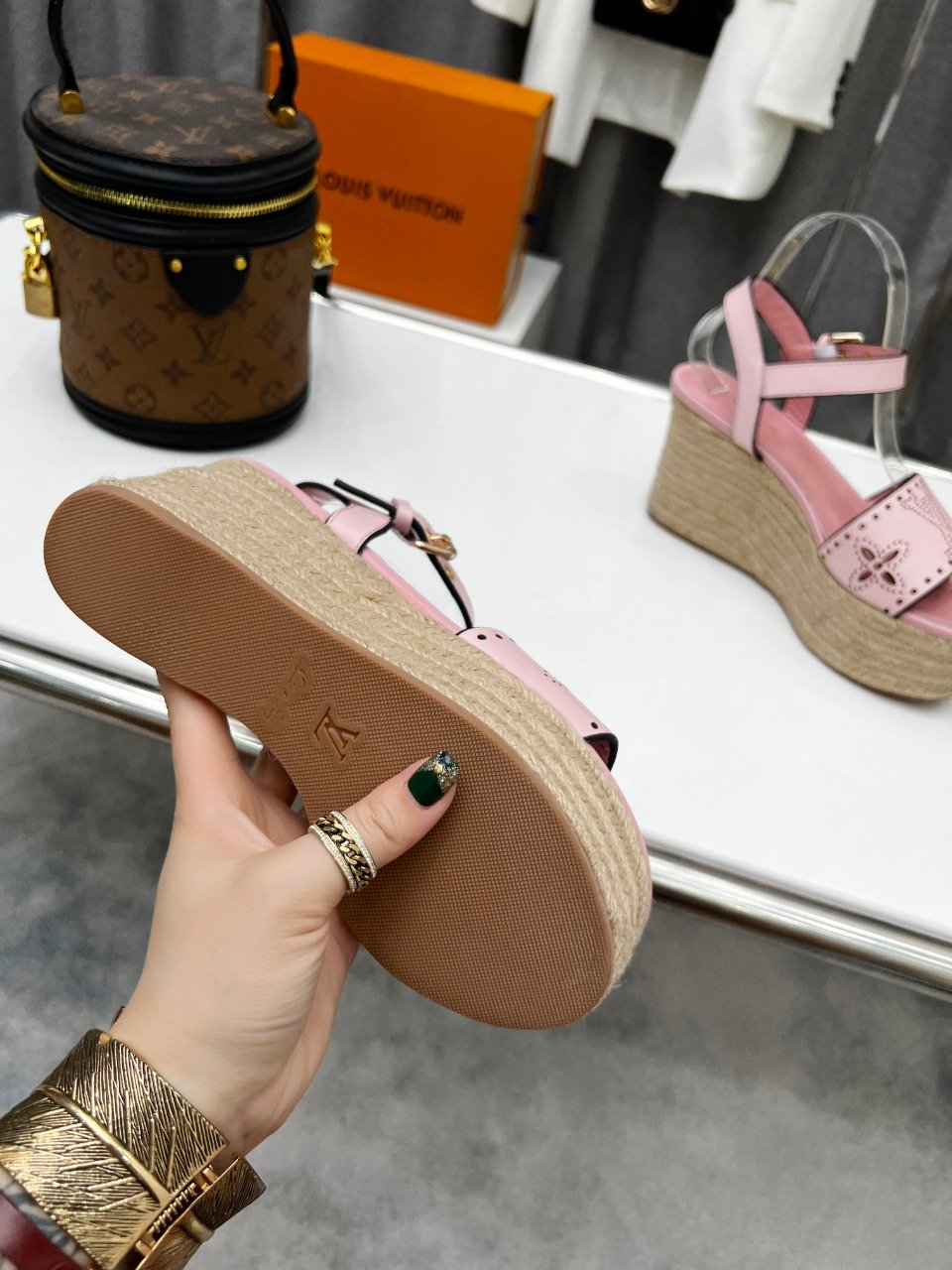Louis Vuitton Women’s Starboard Wedge Sandal Pink For Women LV