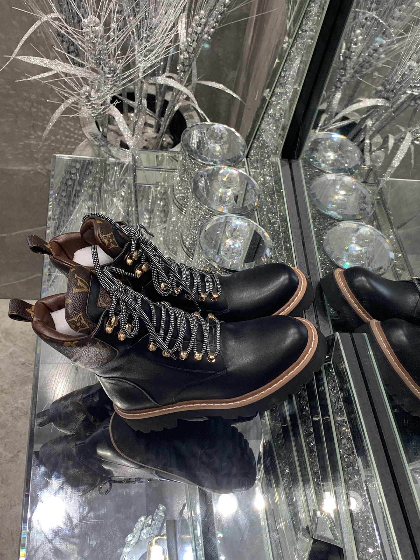 Louis Vuitton Women’s Territory Flat Military Boot Black For Women LV 1A958N