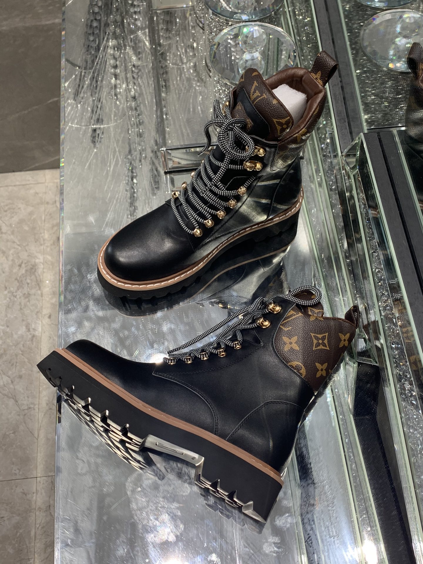 Louis Vuitton Women’s Territory Flat Military Boot Black For Women LV 1A958N