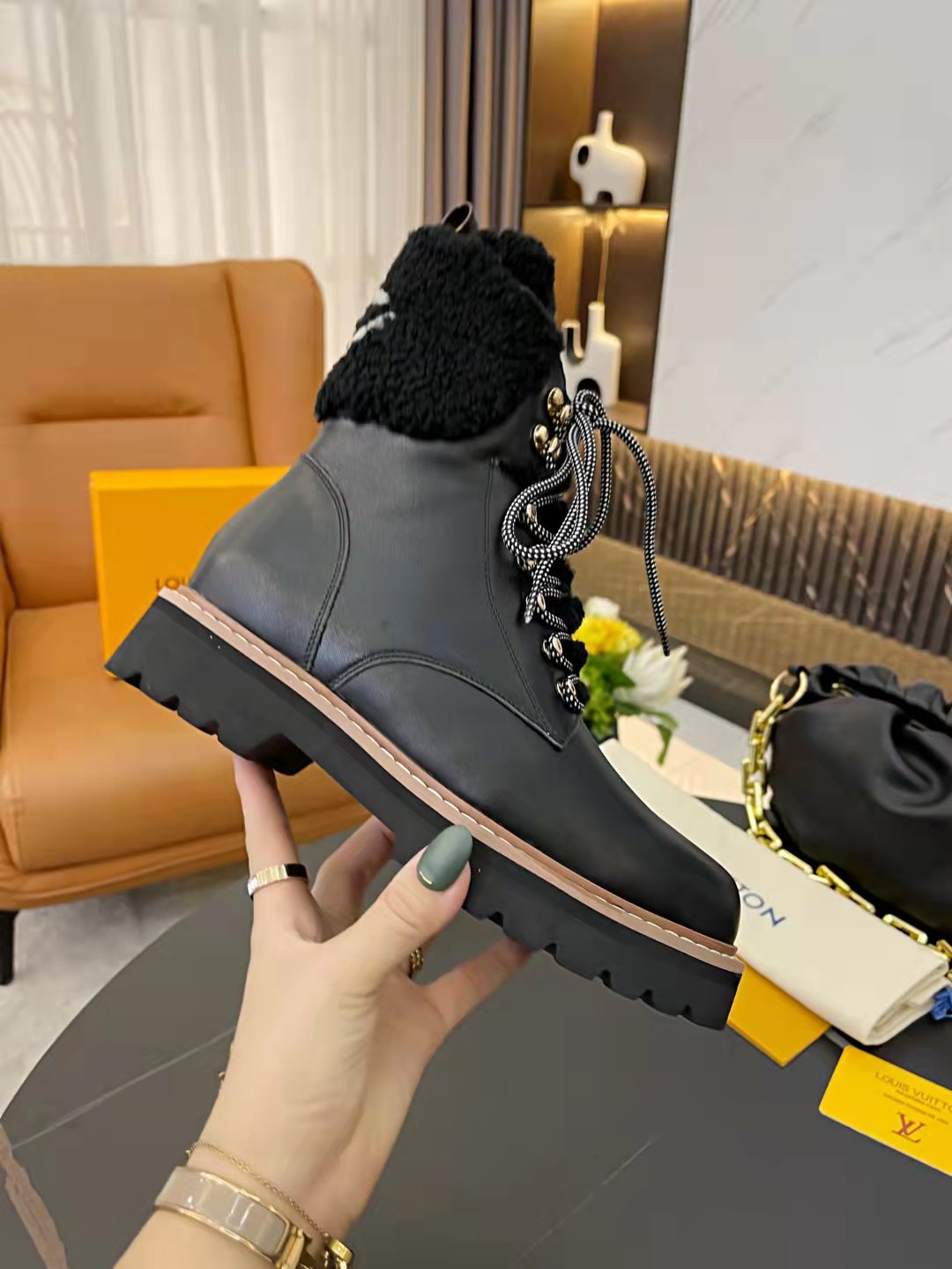 Louis Vuitton Women’s Territory Flat Military Boot Black For Women LV