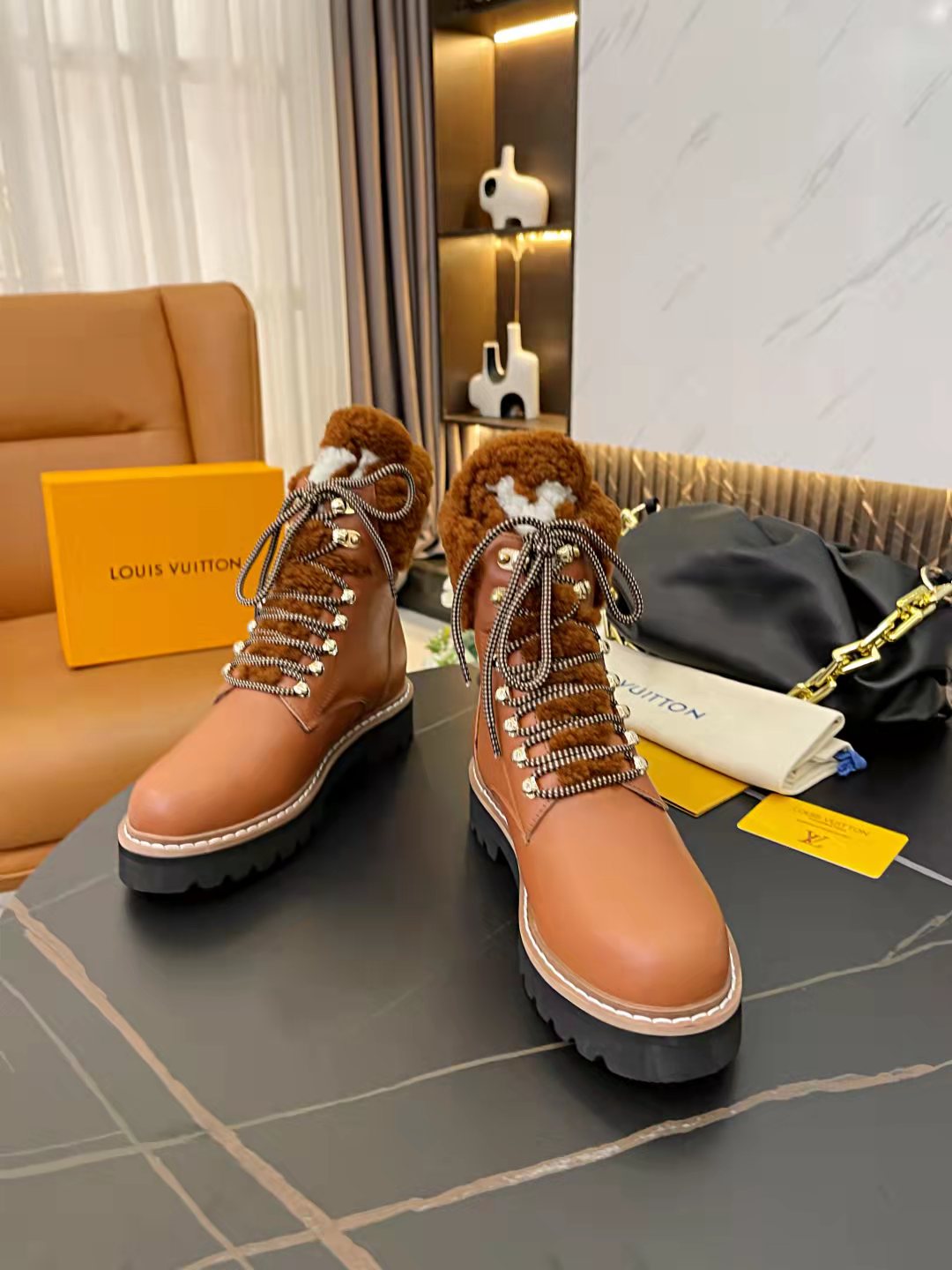 Louis Vuitton Women’s Territory Flat Military Boot Brown For Women LV