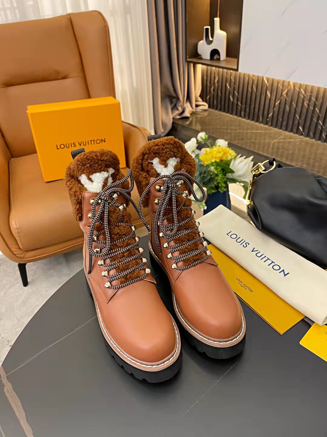 Louis Vuitton Women’s Territory Flat Military Boot Brown For Women LV