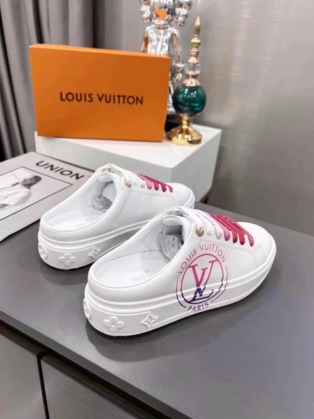 Louis Vuitton Women’s Time Out Open-Back Sneaker Fuchsia Pink For Women LV 1AA1CD