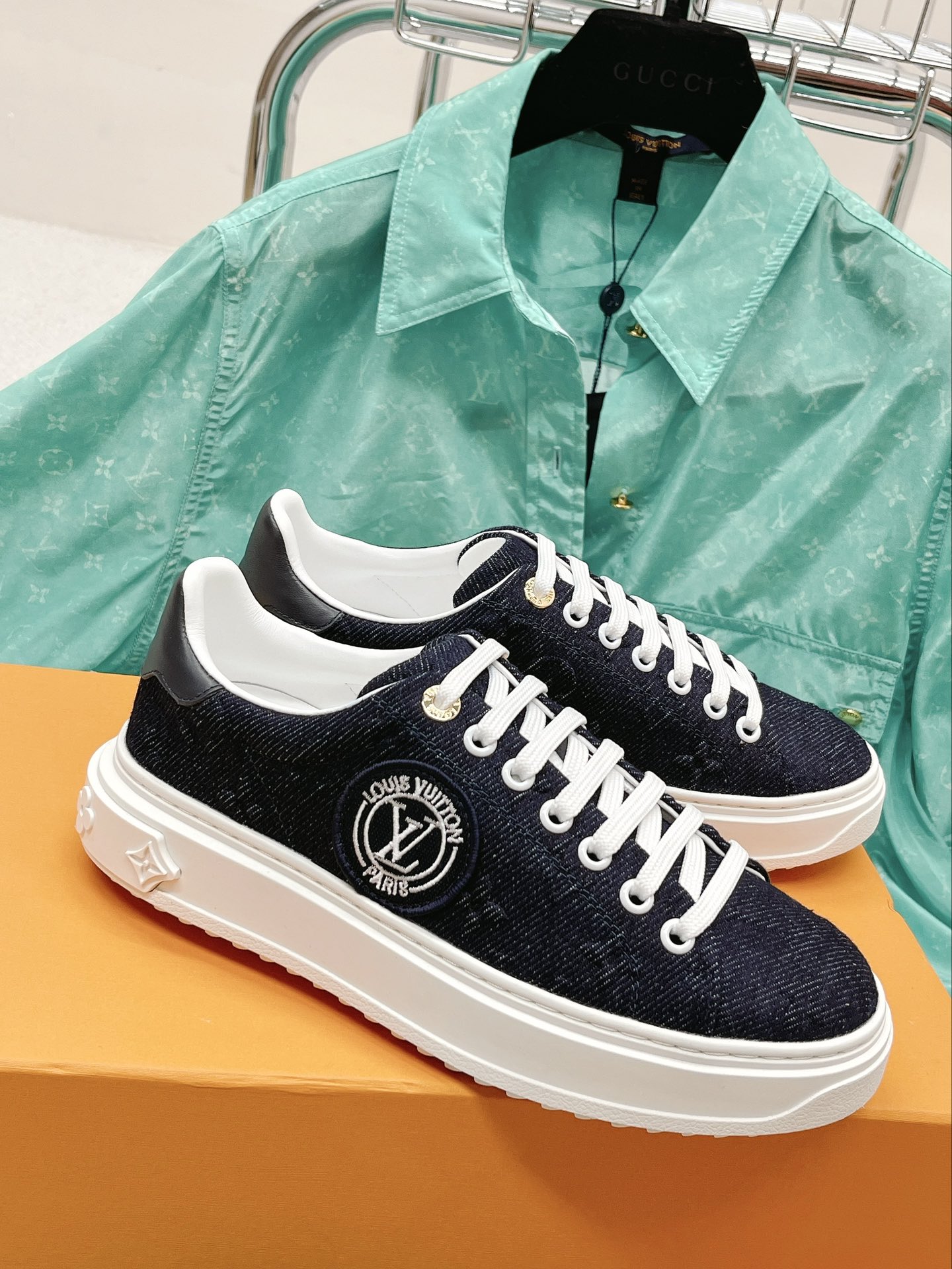 Louis Vuitton Women’s Time Out Sneaker Blue For Women LV 1AADMG
