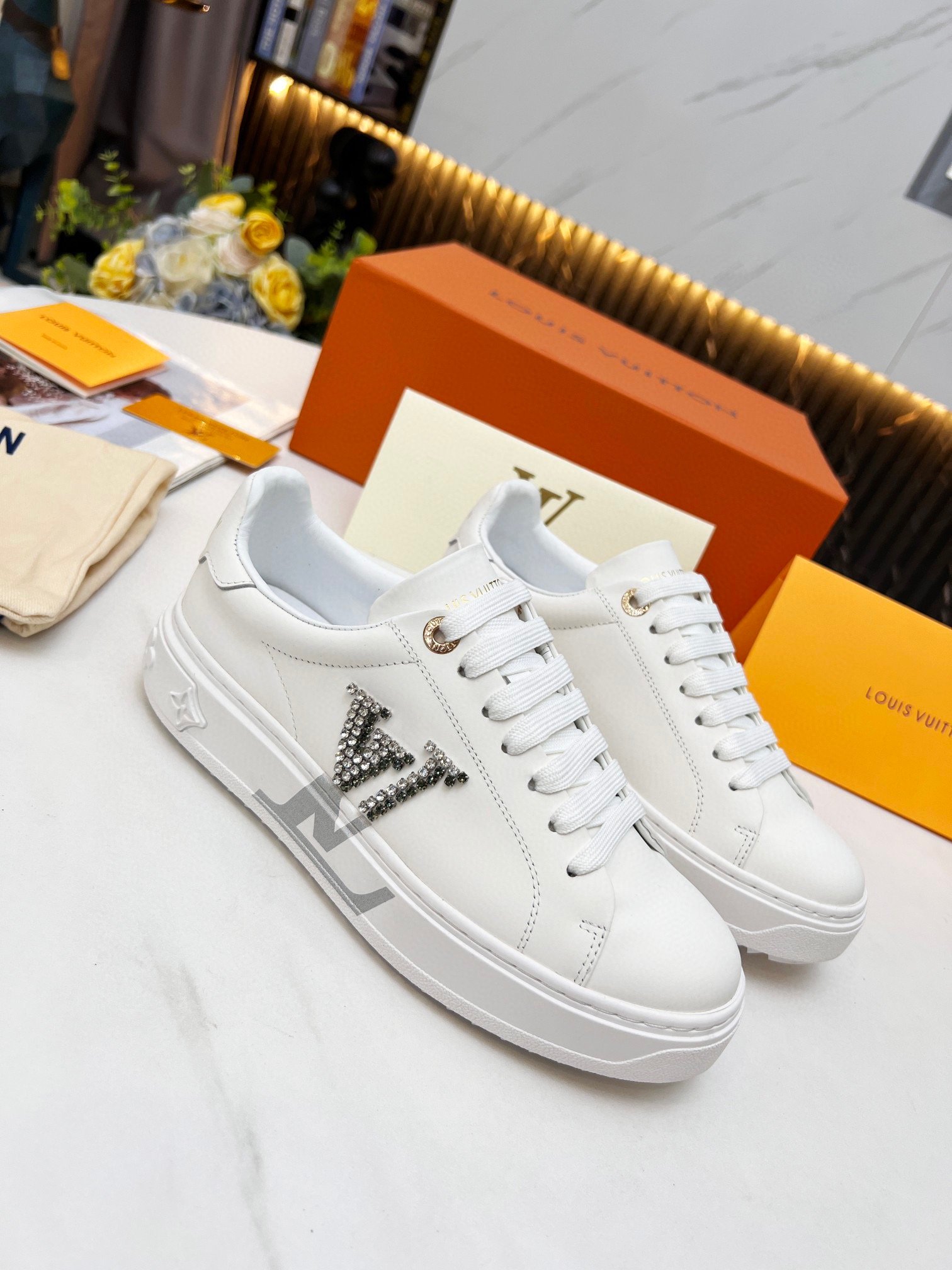 Louis Vuitton Women’s Time Out Sneaker Sliver For Women LV 1A9Q2G