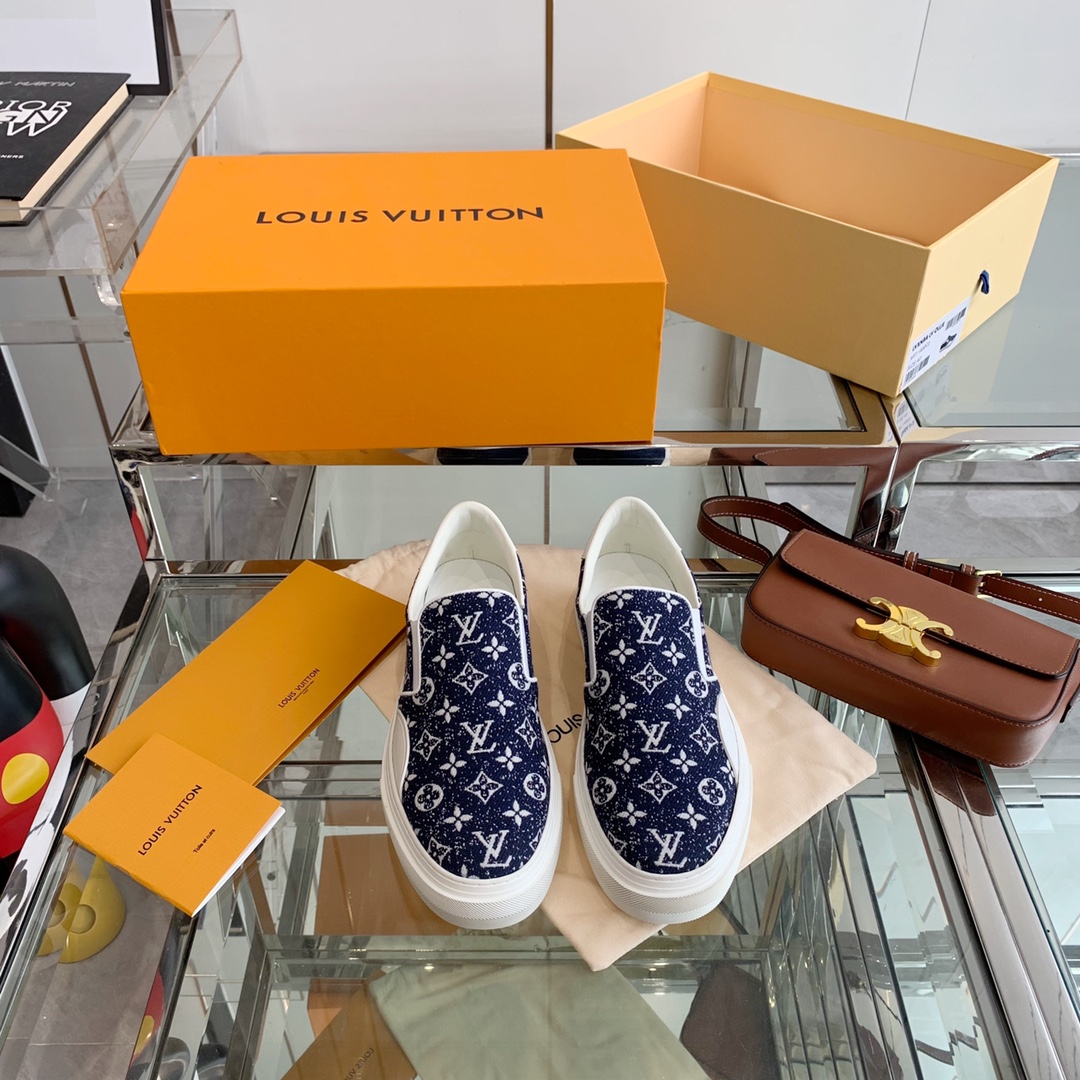 Louis Vuitton Women’s Trocadero Slip On Dark Blue For Women LV