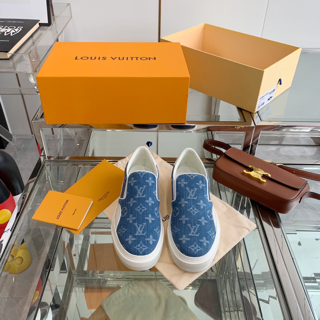 Louis Vuitton Women’s Trocadero Slip On Light Blue For Women LV