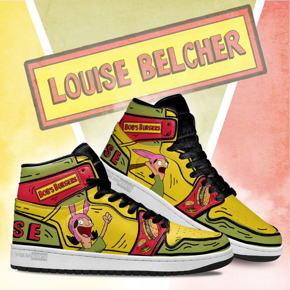 Louise Bob’s Burger J1 Shoes For Cartoon Fans Sneakers, Air Jordan Hightop