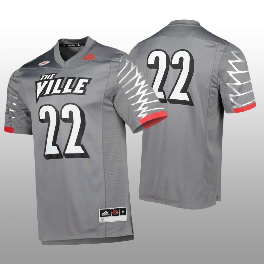 Louisville Cardinals #22 Premier Iron Wings Strategy Charcoal Jersey