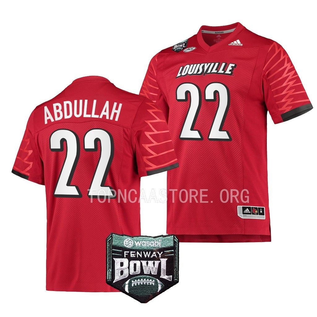 Louisville Cardinals 2022 Fenway Bowl Yasir Abdullah #22 Red Men's Premier Jersey