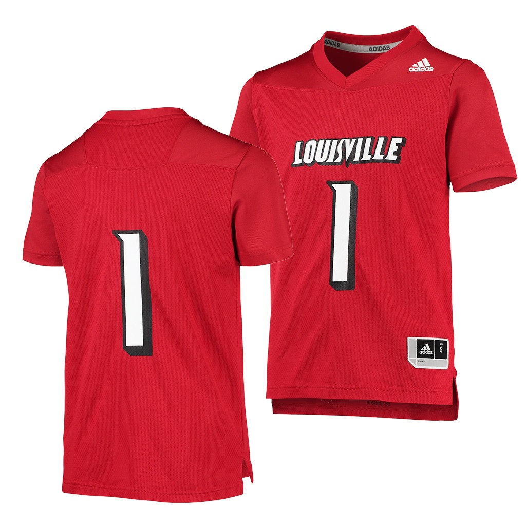 Louisville Cardinals Custom 1 Red College Jersey Youth