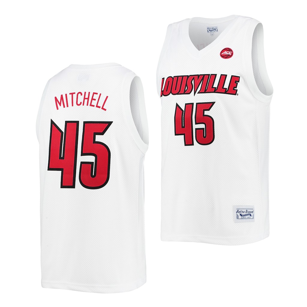 Louisville Cardinals Donovan Mitchell White Commemorative Classic Jersey