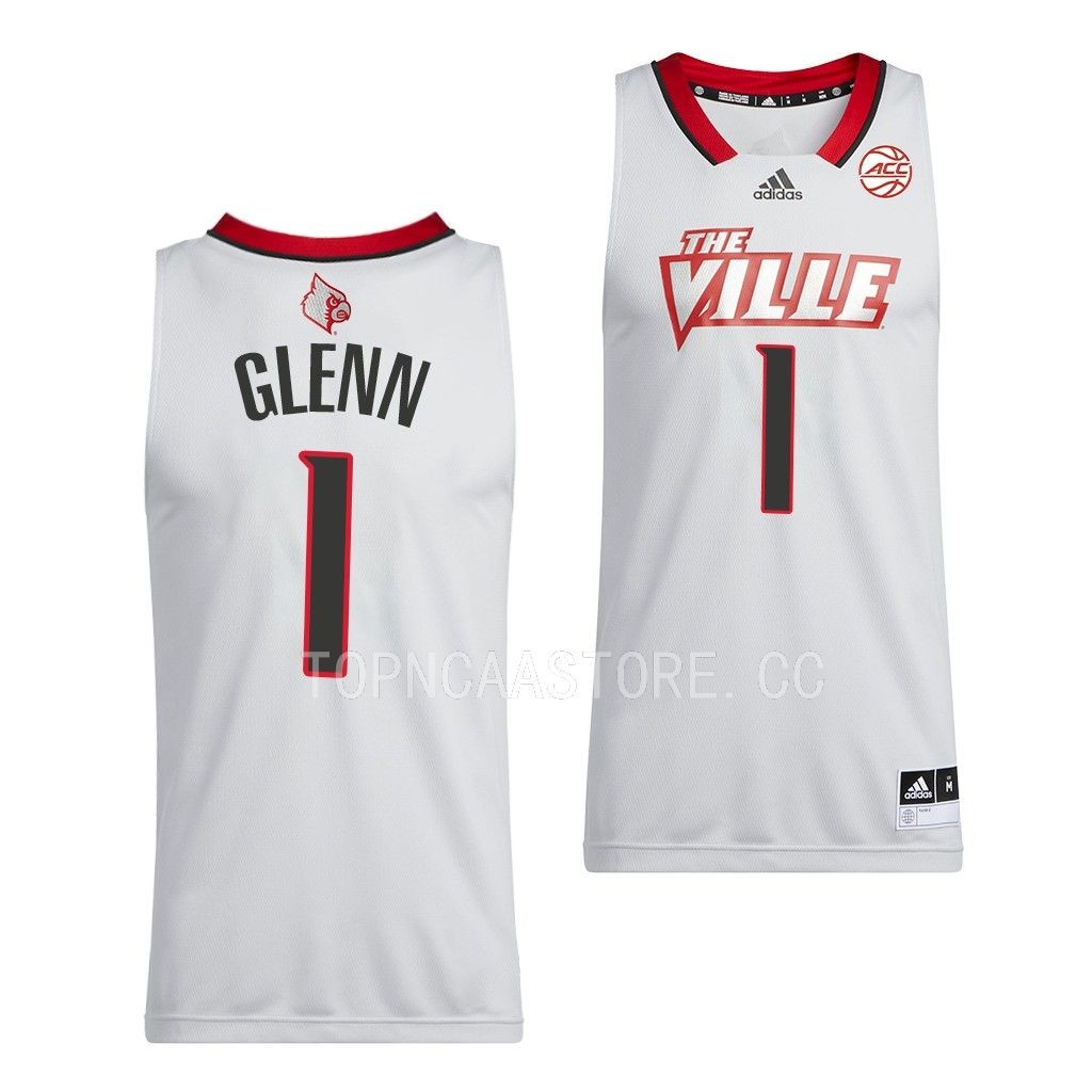 Louisville Cardinals Kaleb Glenn Swingman uniform White #1 Jersey
