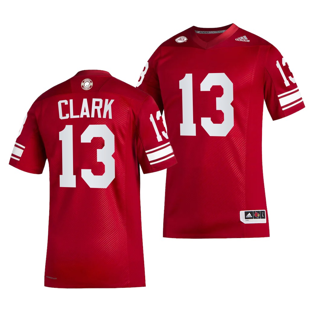 Louisville Cardinals Kei'Trel Clark Jersey 2022-23 Premier Strategy Red #13 Men's Shirt
