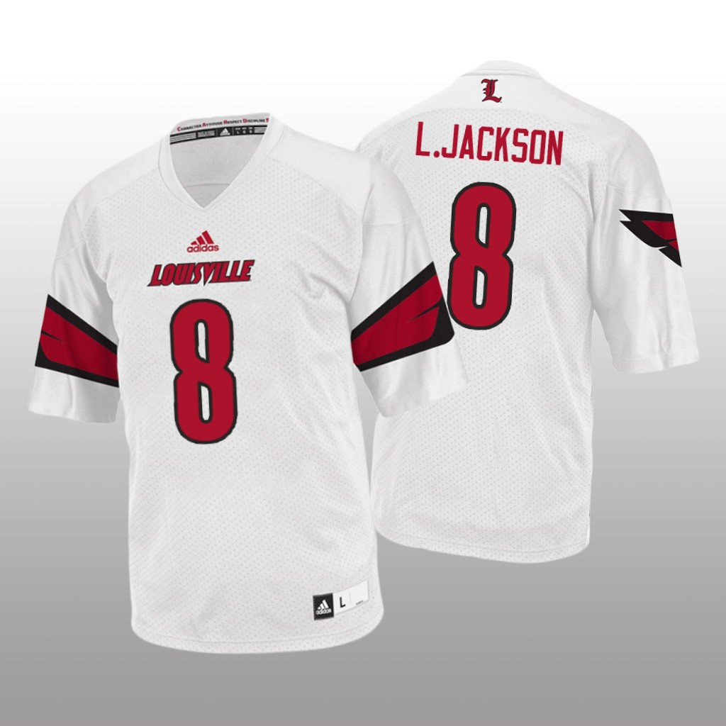 Louisville Cardinals Lamar Jackson White Jersey College - Men's