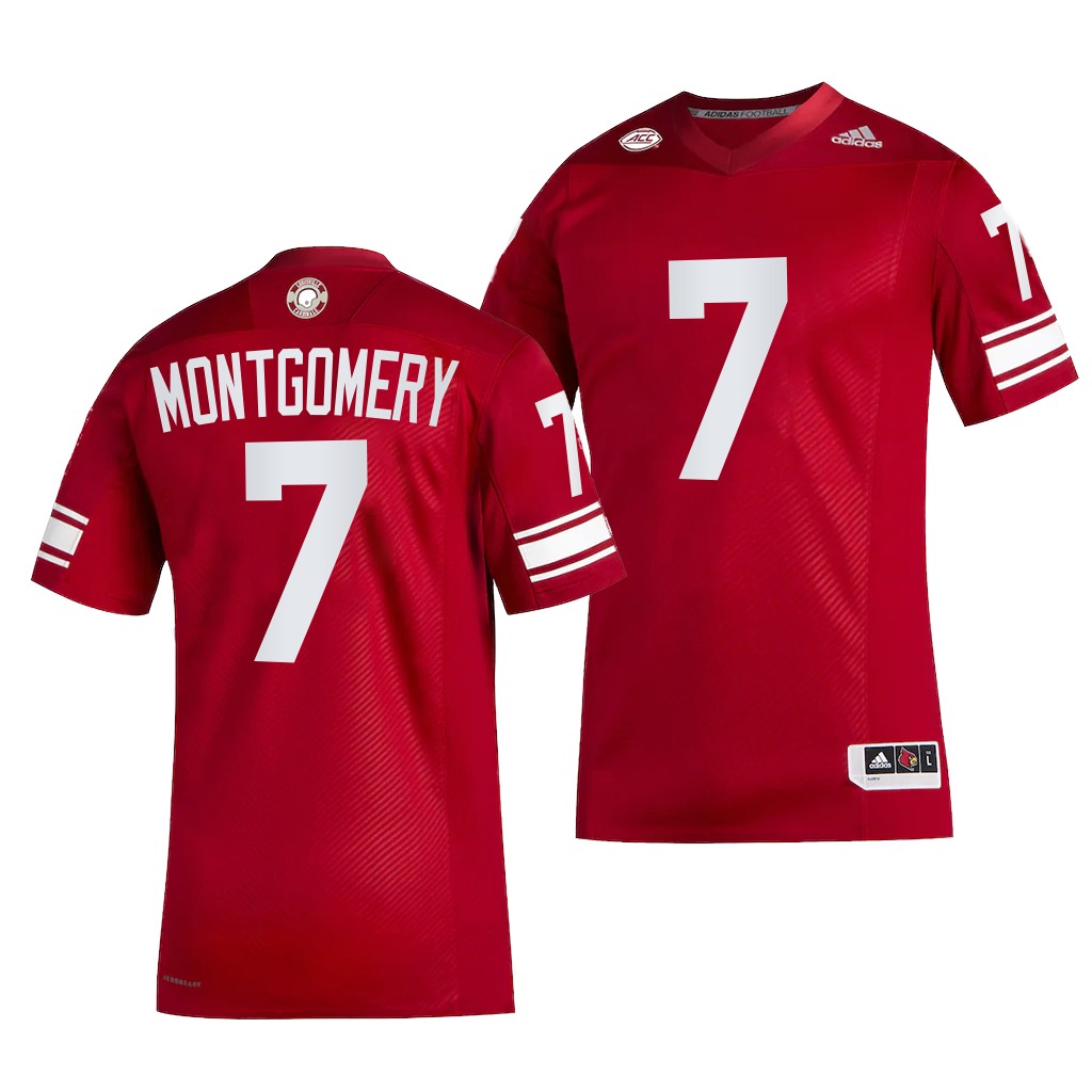Louisville Cardinals Monty Montgomery Jersey 2022-23 Premier Strategy Red #7 Men's Shirt