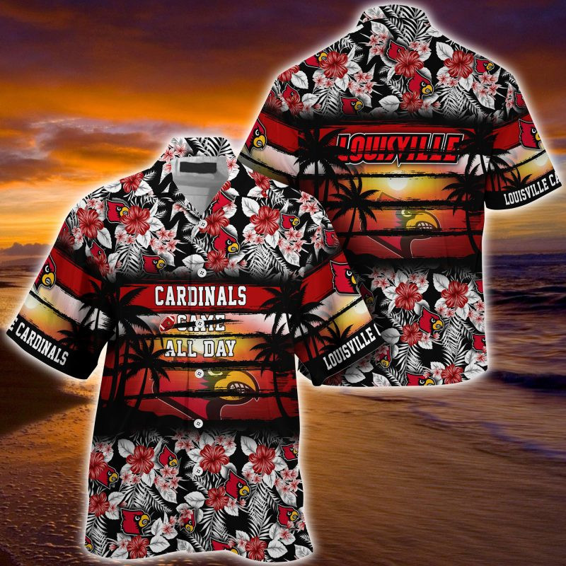 Louisville Cardinals NCAA Summer – Hawaii Shirt For This Season – Gift For Sport Lovers Floral Pattern