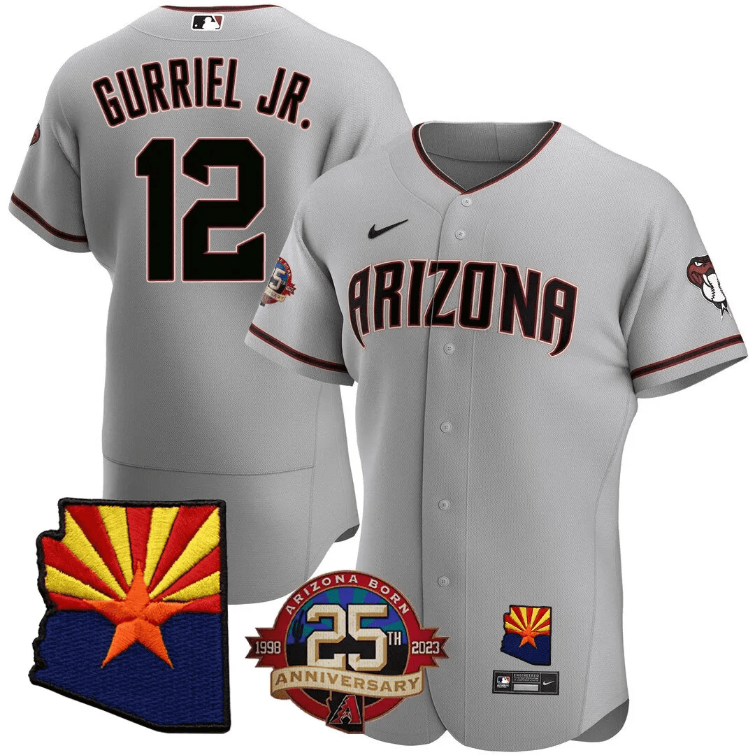 Lourdes Gurriel Jr. Men’s Arizona Diamondbacks Arizona State & 25th Anniversary Year Patch Jersey - All Stitched