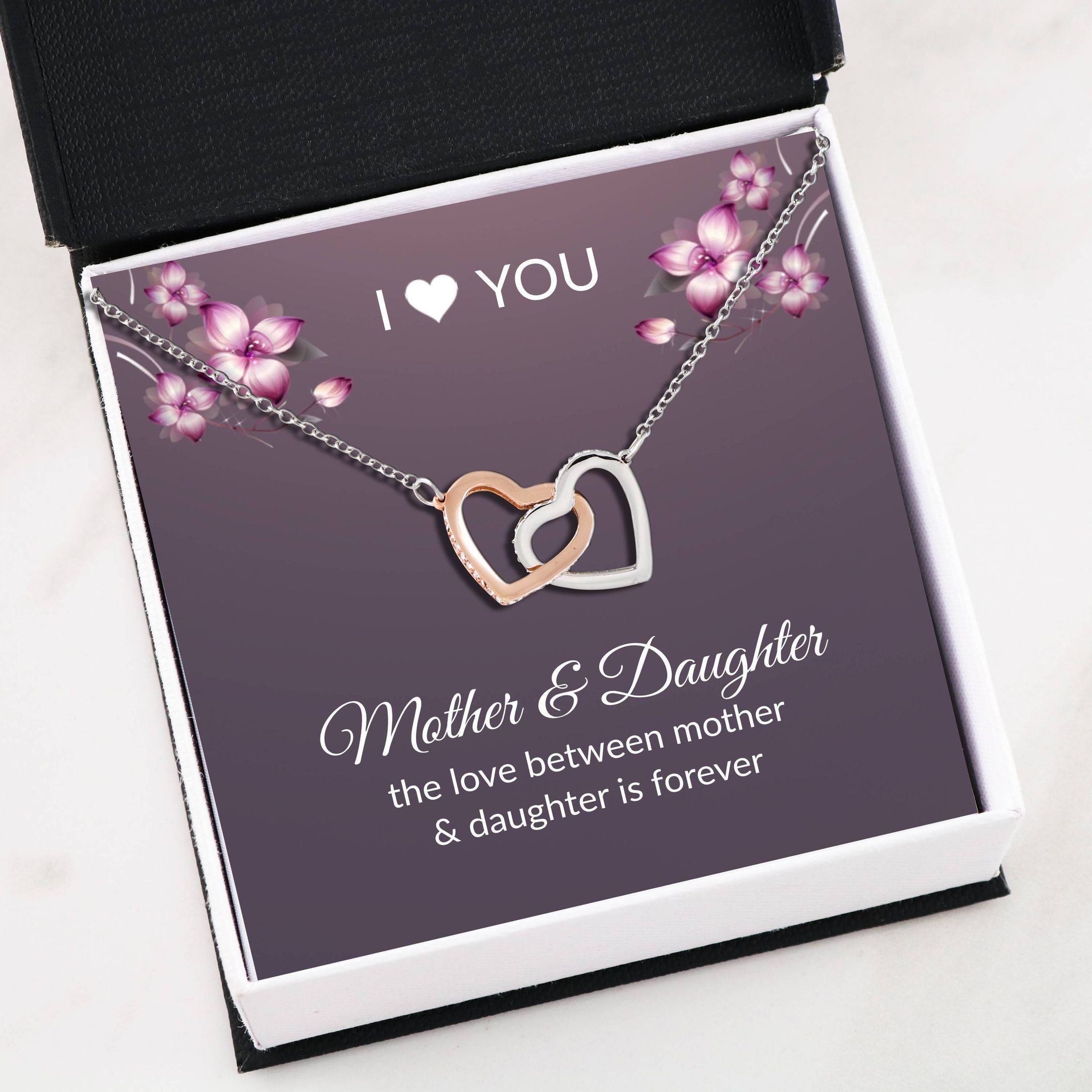 Love Between Us Is Forever Interlocking Hearts Necklace Gift For Mother