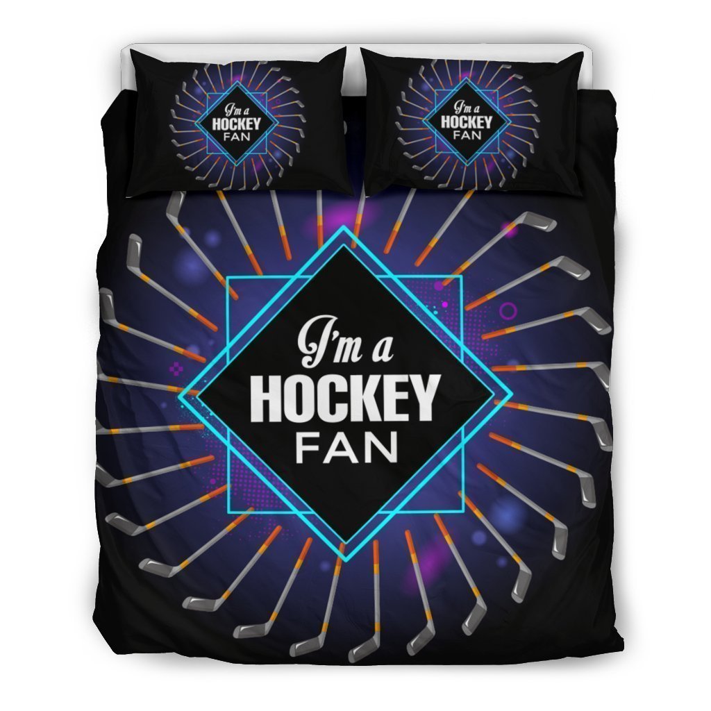 Love Hockey I Am A Hockey Fan Duvet Cover Bedding Set