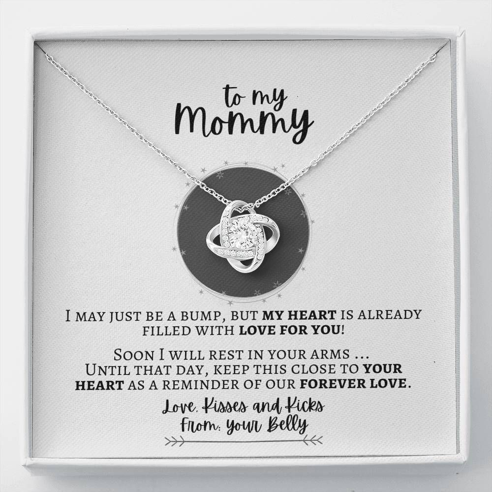 Love Kisses And Kicks Love Knot Necklace For Mommy