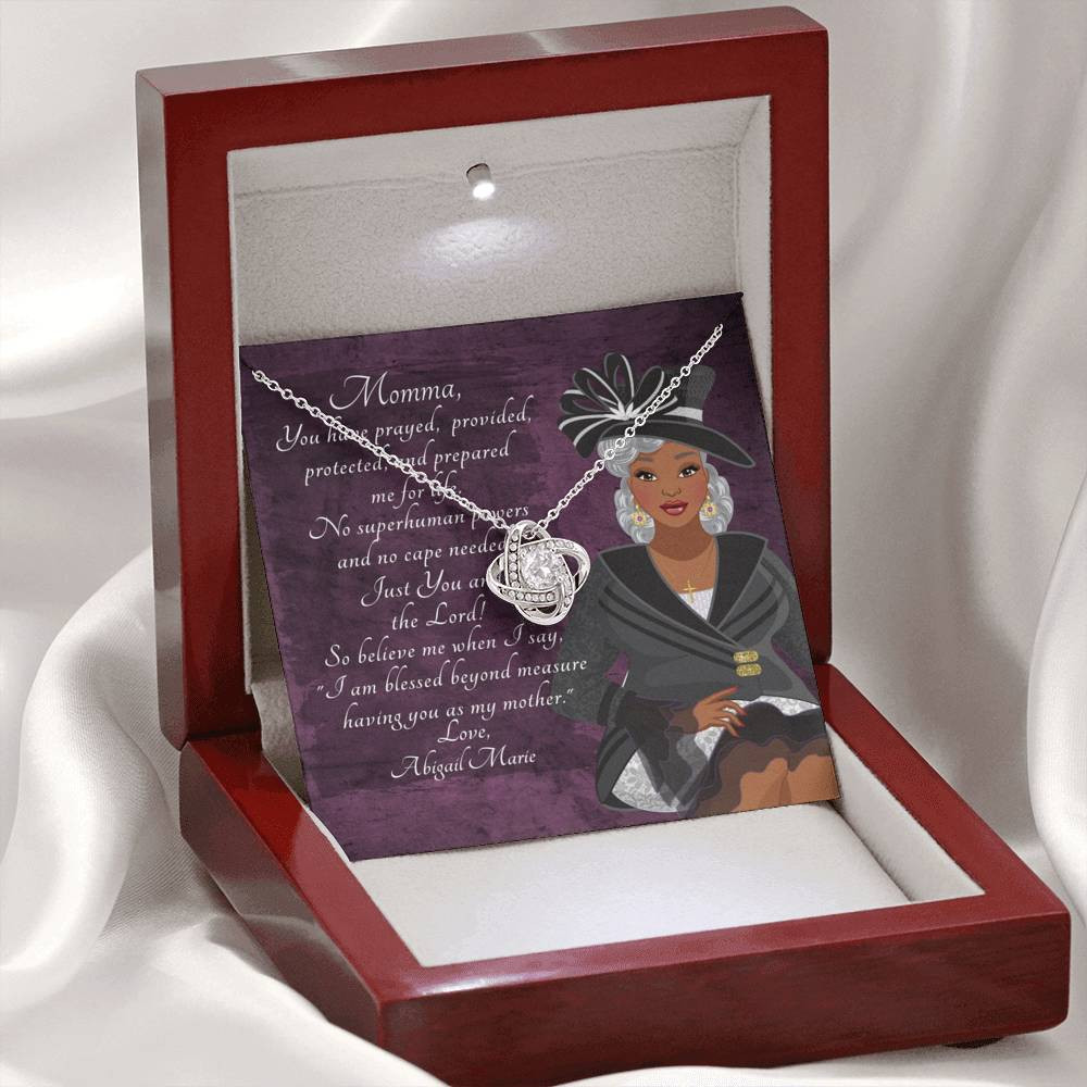 Love Knot Necklace – Personalized African American Mother’s Day – You Prayed