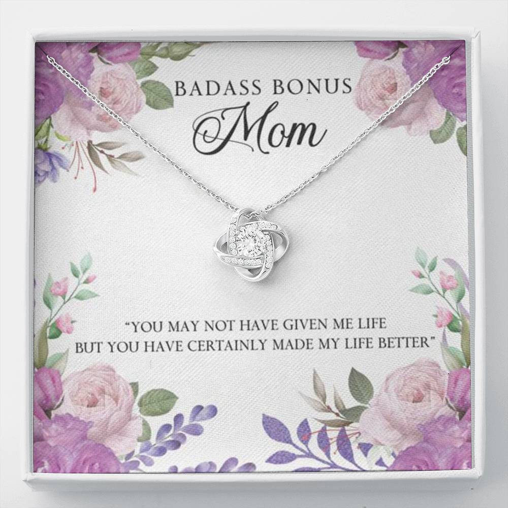 Love Knot Necklace Gift For Mom Bonus Mom You May Not Have Given Me Life