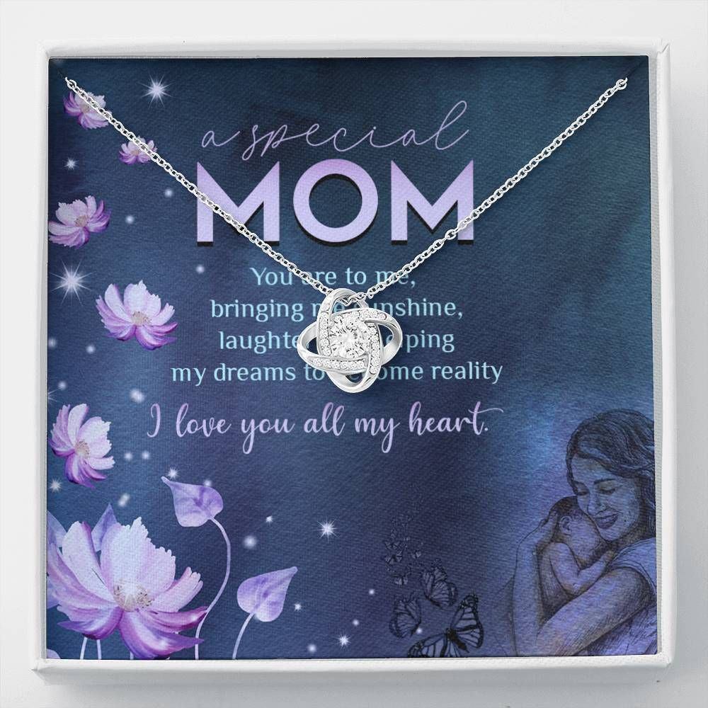 Love Knot Necklace Gift For Mom I Love You With All My Heart