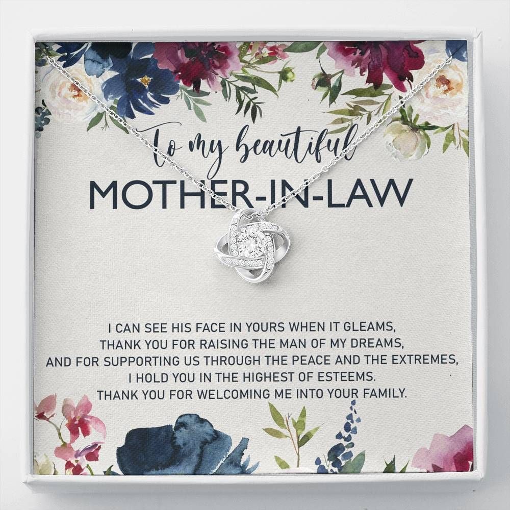 Love Knot Necklace Gift For Mother In Law Thank For Welcoming Me Into Family