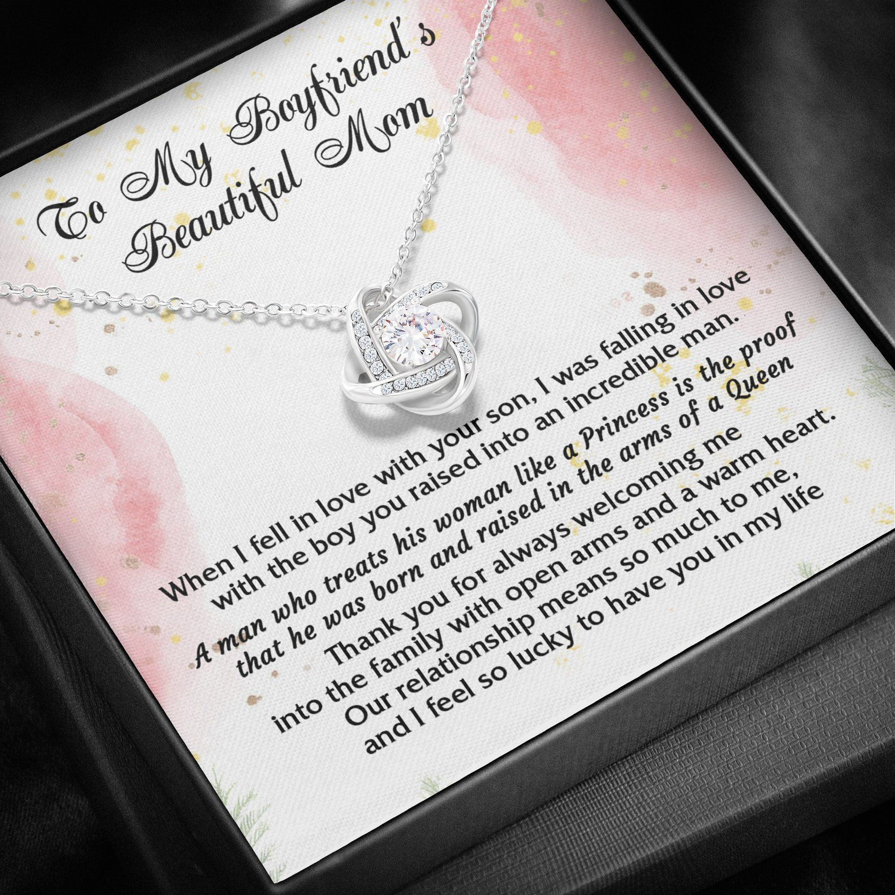 Love Knot Necklace Gift For Mother In Law Thank You For Welcoming Me Into The Family