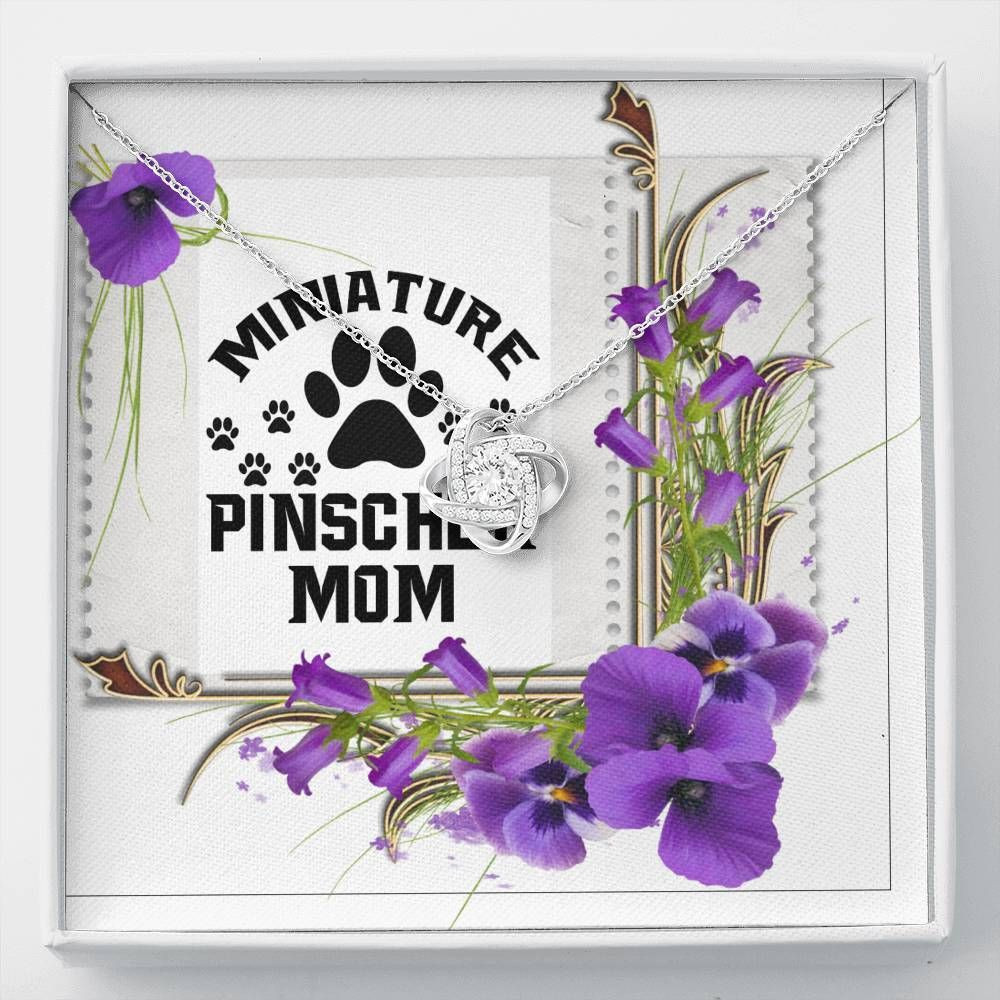Love Miniature Pinscher Love Knot Necklace To Mommy