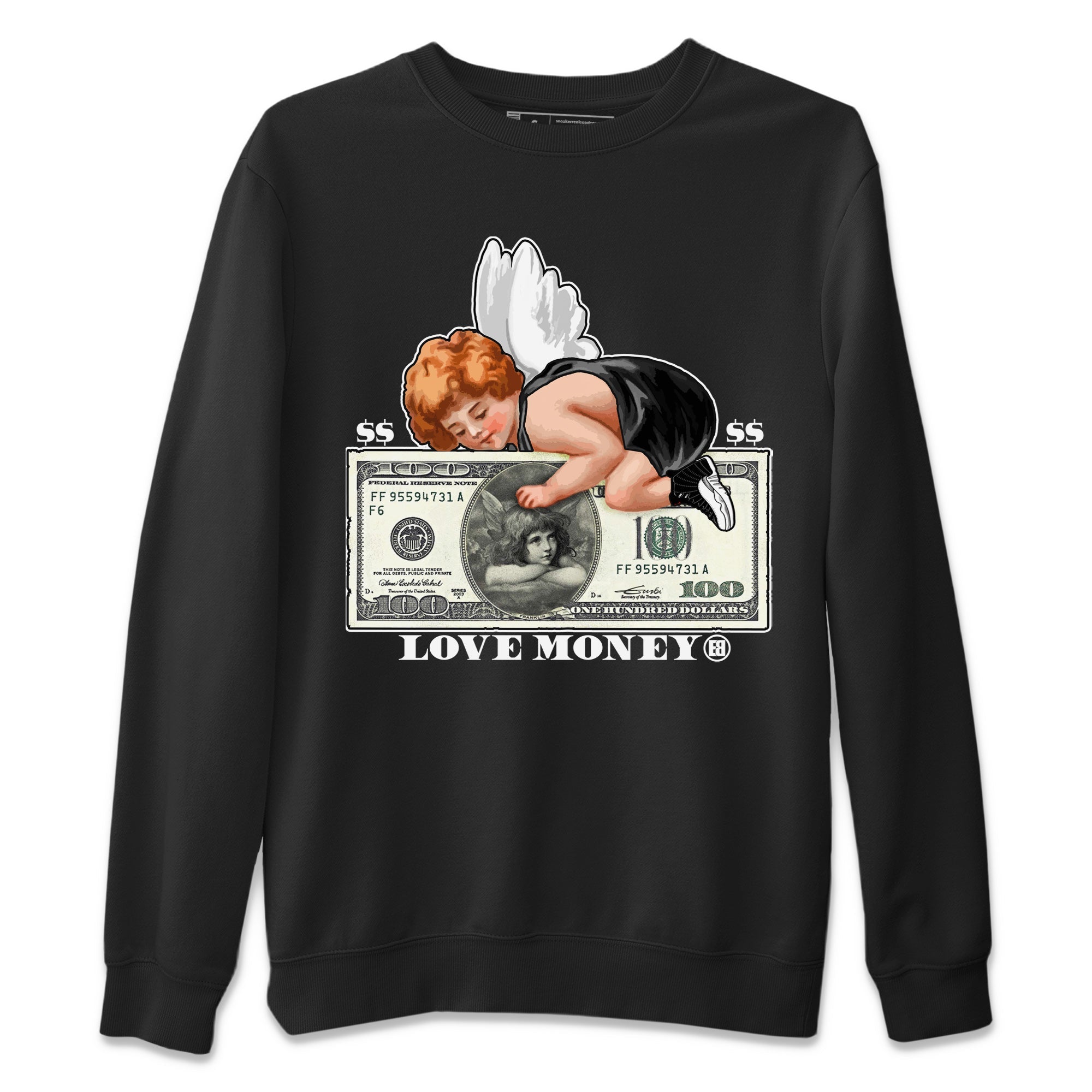 Love Money Unisex Sweater – Air Jordan 12 Playoffs, Sneakers Matching Sweater