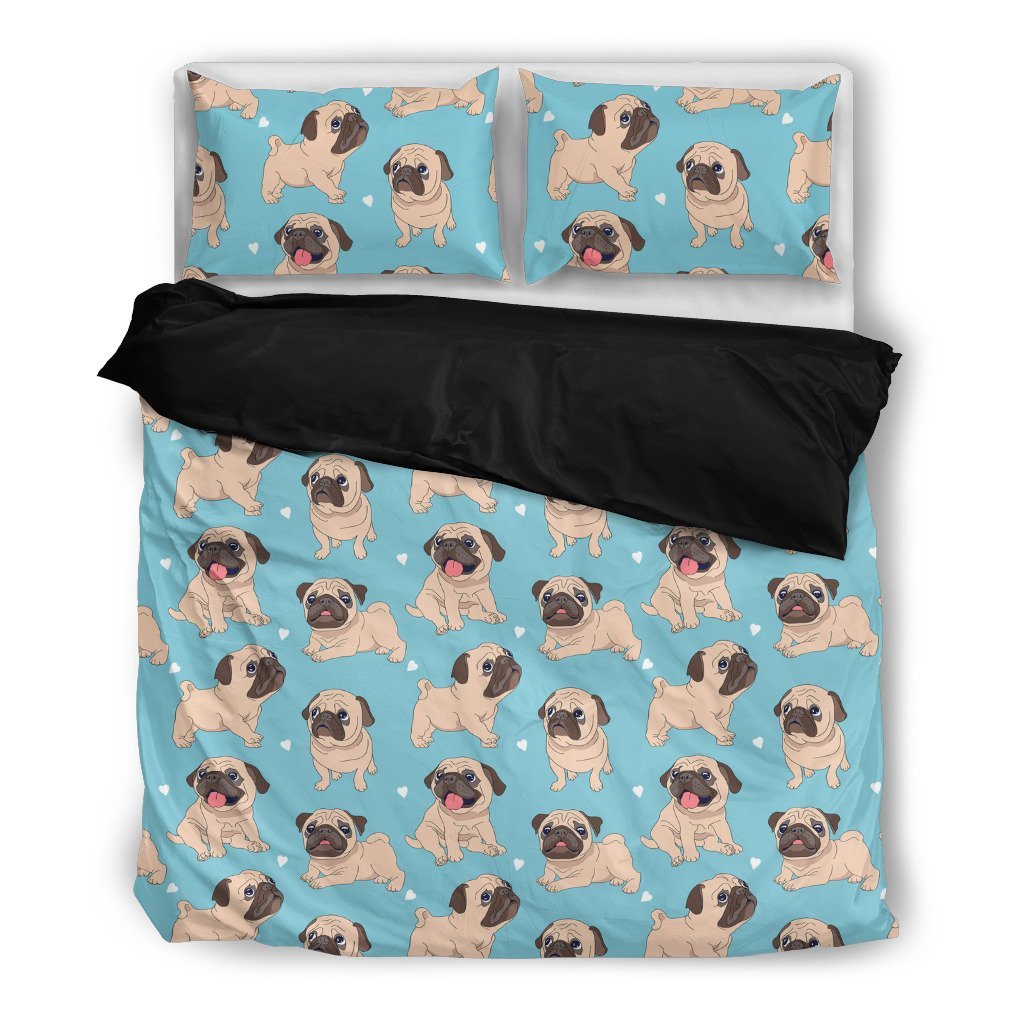 Love Pug 3D Customized Duvet Cover Bedding Set
