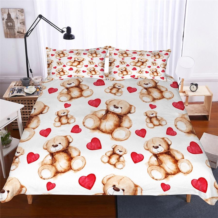 Love Teddy Bears 3D Customized Duvet Cover Bedding Set