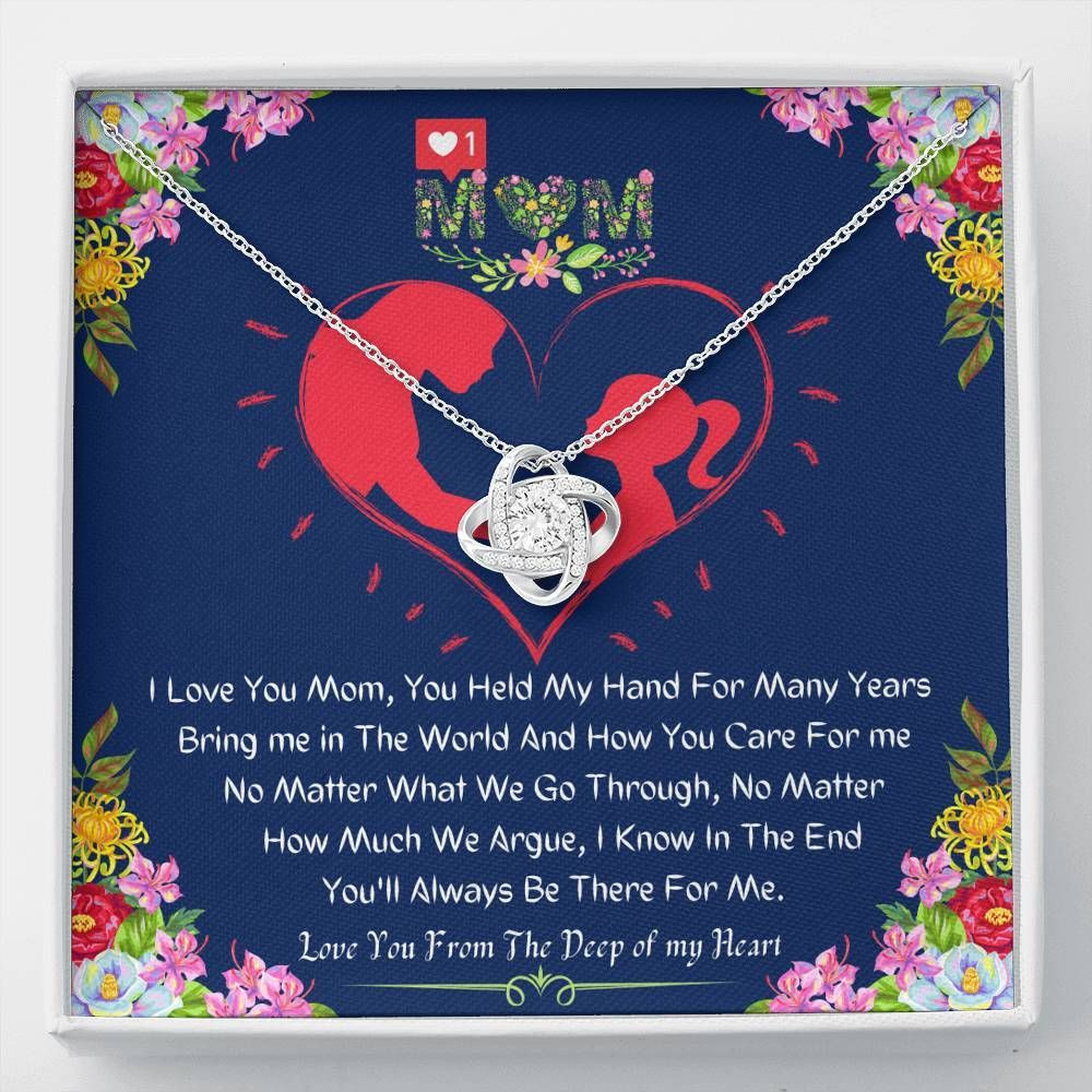 Love You From The Deep Of My Heart Gift For Mom Love Knot Necklace