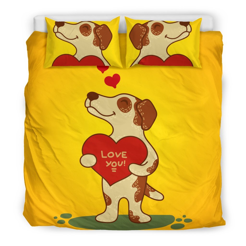 Love You Jack Russell Terrier For Lovers Of Jack Russells 3D Customized Duvet Cover Bedding Set