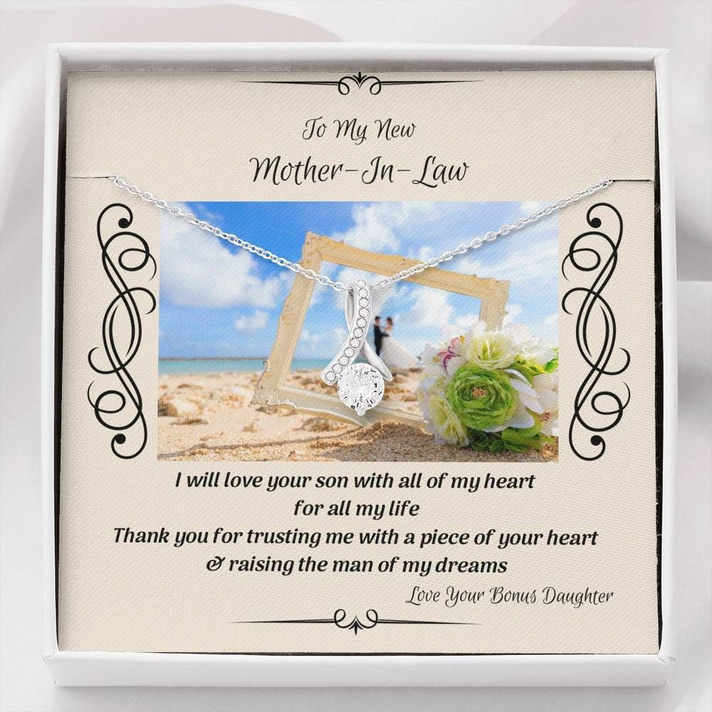 Love Your Son With All Of My Heart Alluring Beauty Necklace For Mother-In-Law