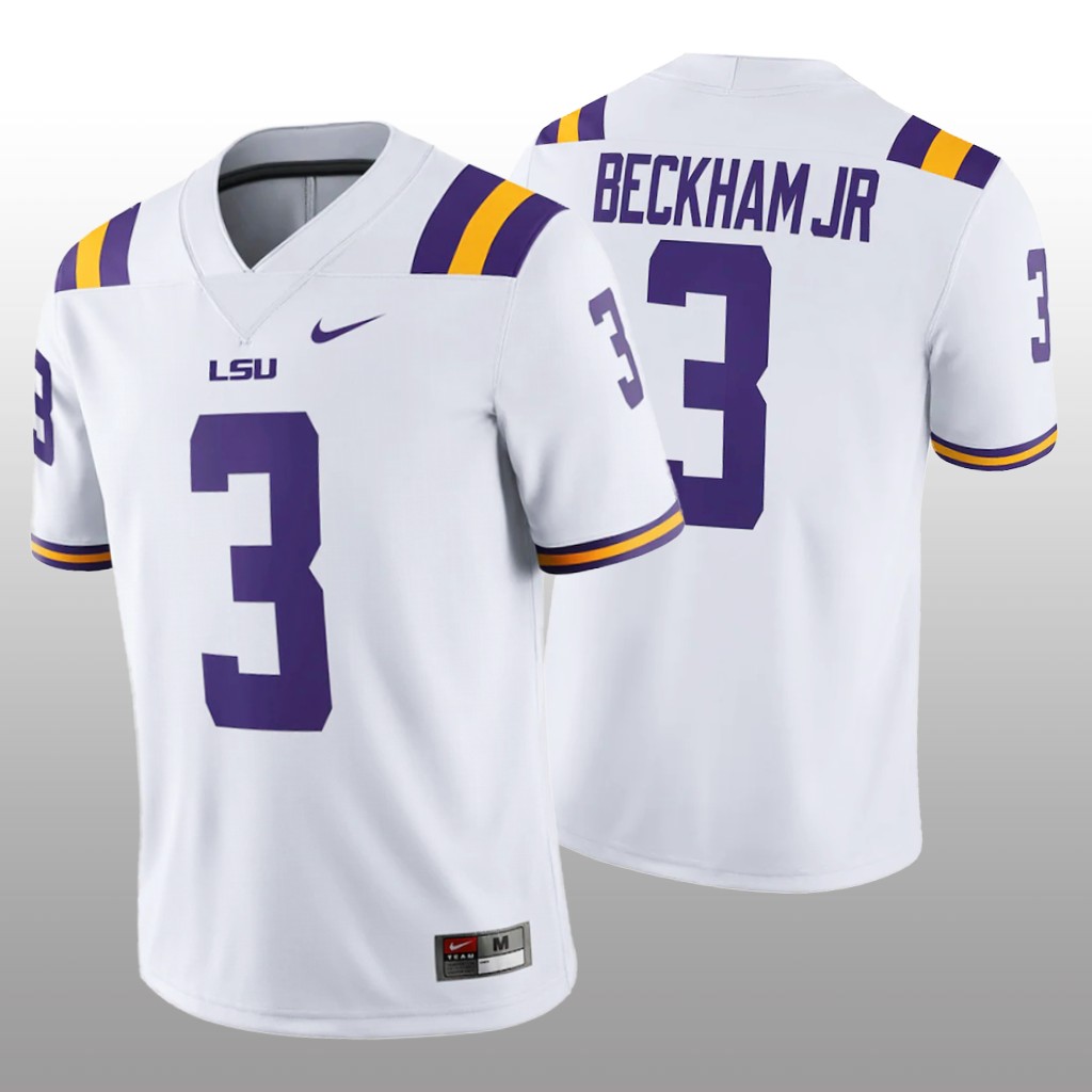 LSU Tiger Odell Beckham Jr. White College Jersey Game - Men's