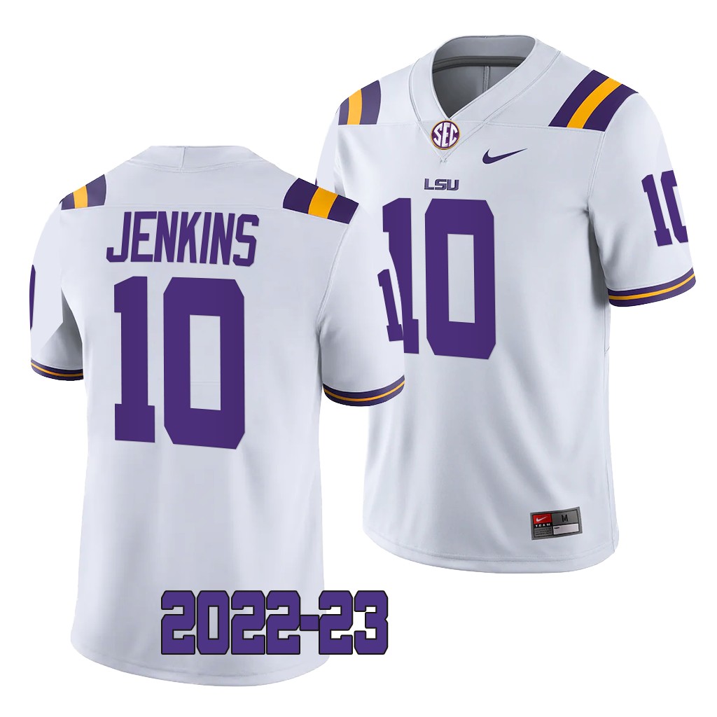 LSU Tigers #10 Jaray Jenkins 2022-23 College White Game Jersey Men's