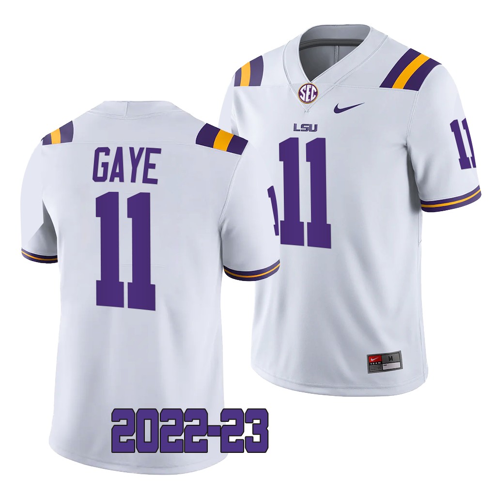 LSU Tigers #11 Ali Gaye 2022-23 College White Game Jersey Men's