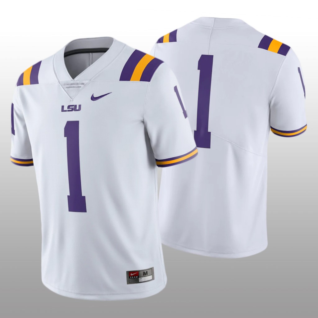 LSU Tigers #1 Limited White Jersey