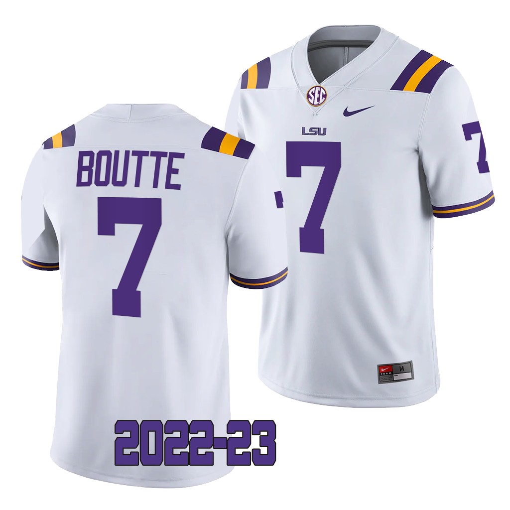 LSU Tigers #7 Kayshon Boutte 2022-23 College White Game Jersey Men's