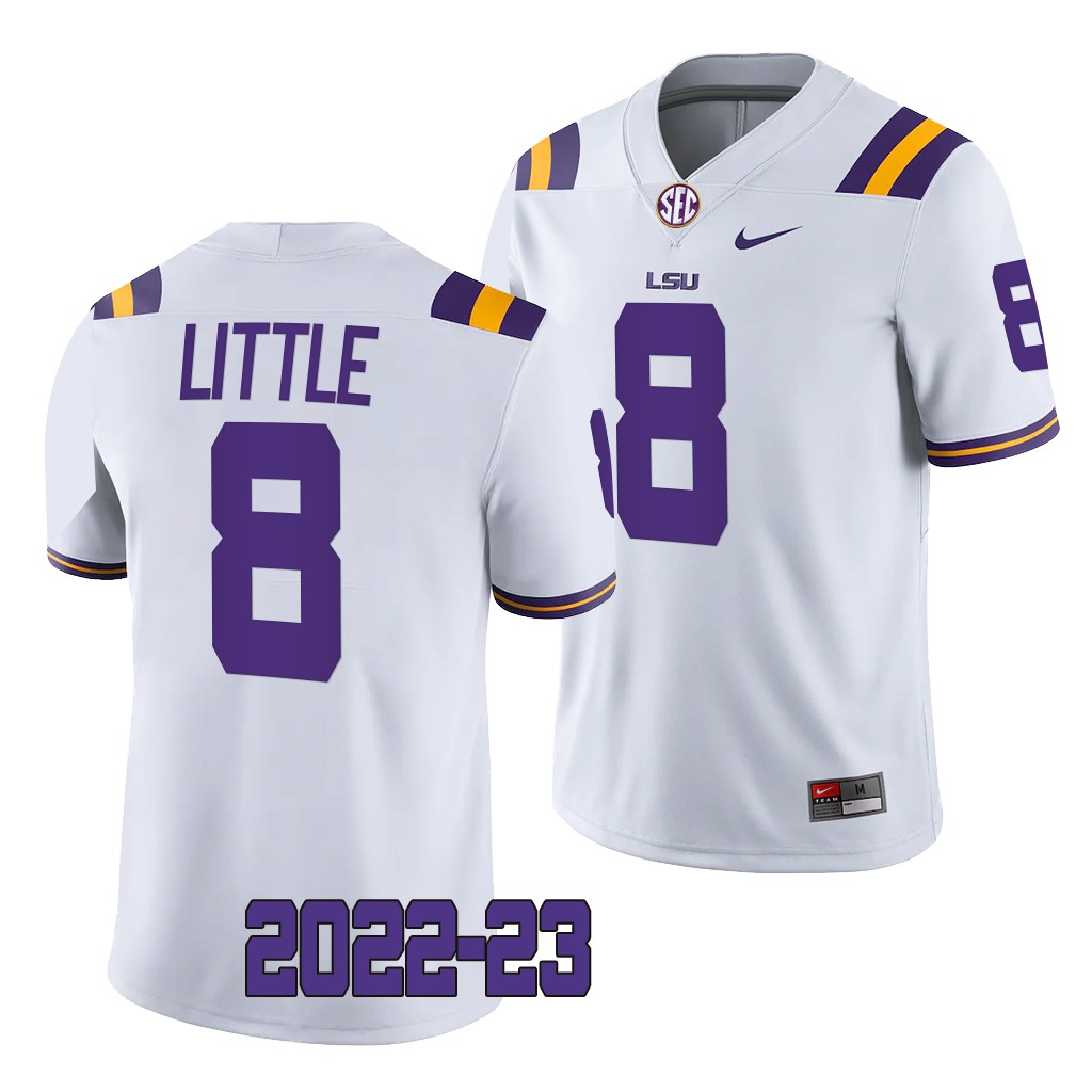 LSU Tigers #8 Desmond Little 2022-23 College White Game Jersey Men's