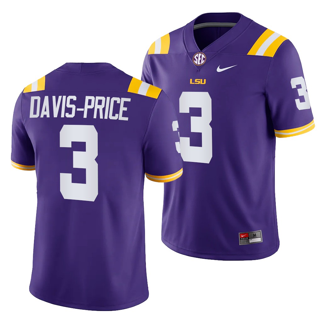 LSU Tigers 3 Tyrion Davis-Price Purple 2021-22 College Game Jersey Men
