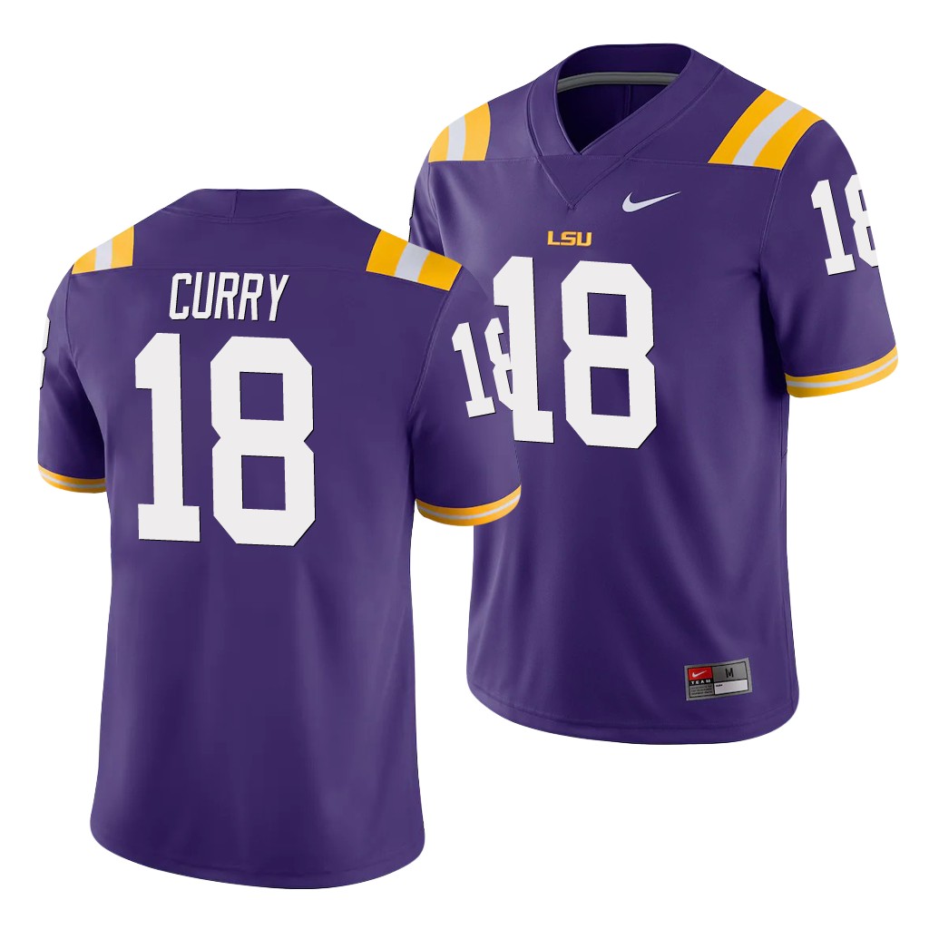 LSU Tigers Chris Curry Purple Game Men's College Jersey