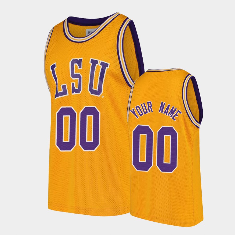 LSU Tigers Gold Custom Jersey